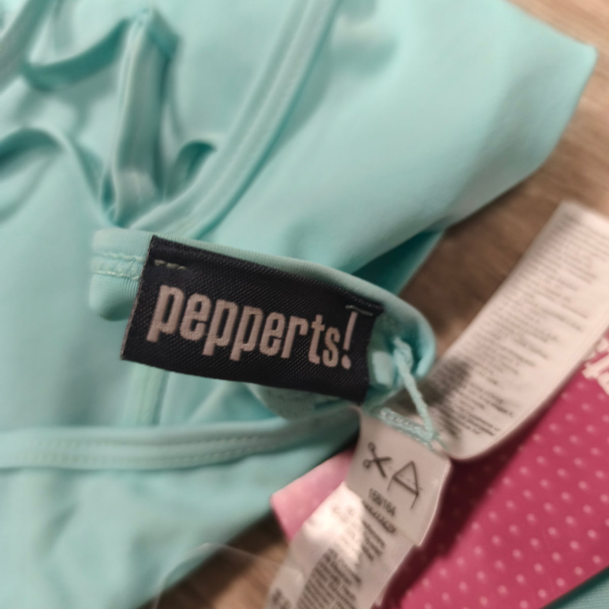Pepperts Girls Bikini Set Turquoise Mint Ruffle Swimsuit 2 Piece NWT Size 12-14