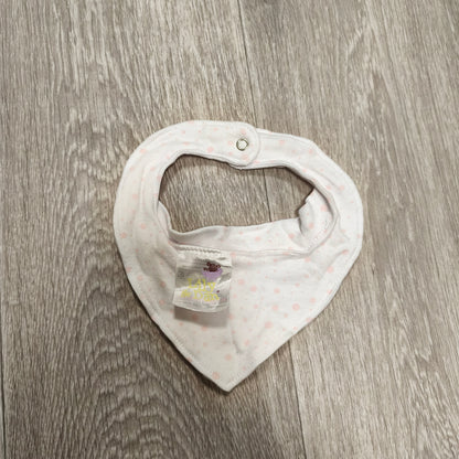 Lily & Dan Baby Girls Pink Polka Dot Bandana Bib Snap Closure Teething Feeding