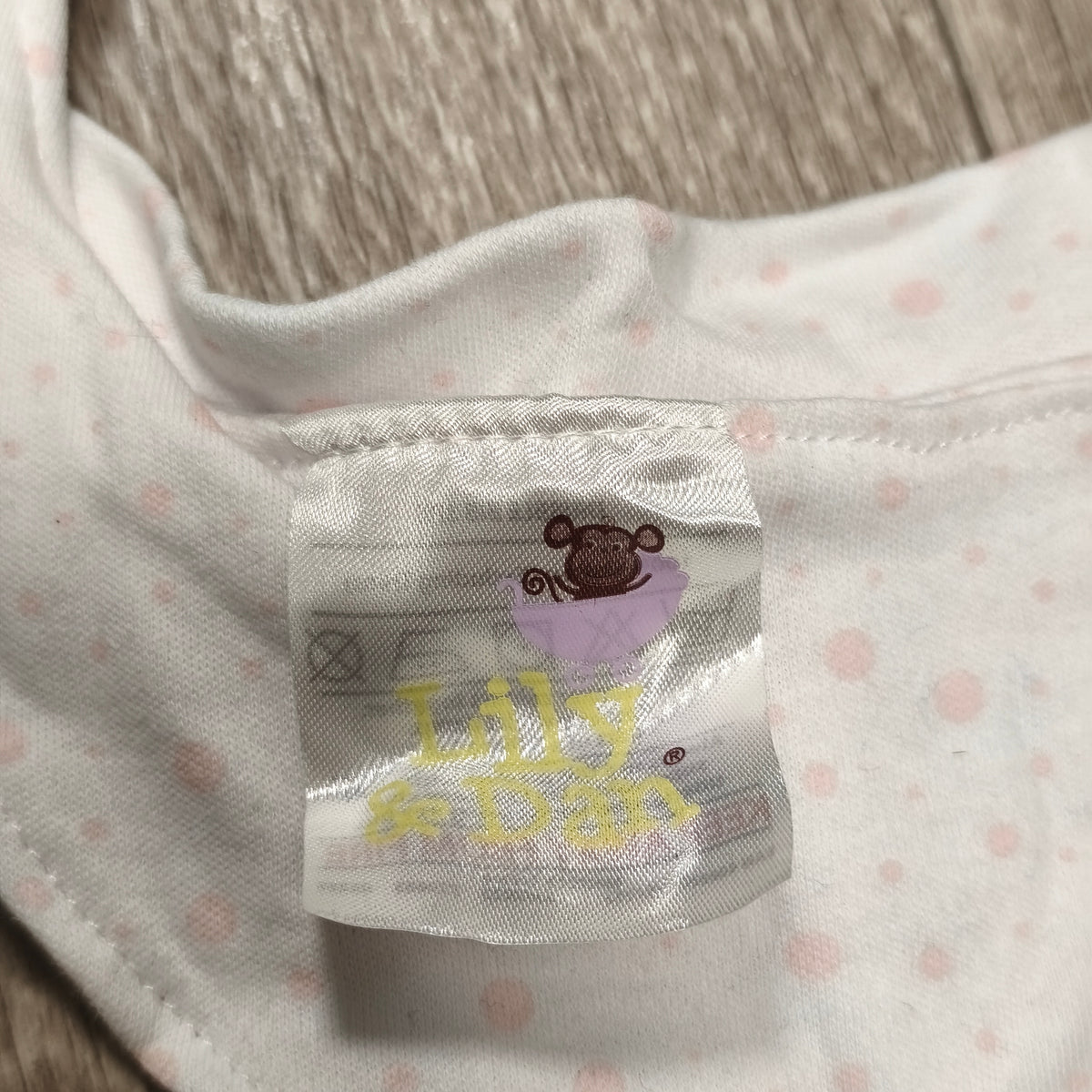 Lily & Dan Baby Girls Pink Polka Dot Bandana Bib Snap Closure Teething Feeding