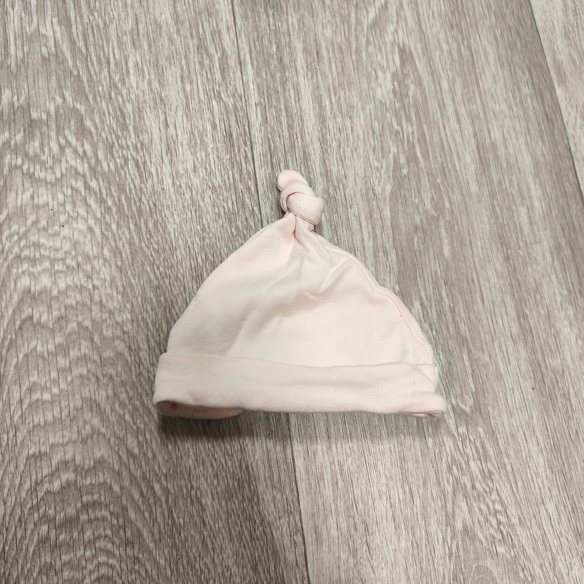 NEXT Baby Girls Light Pink Embroidered Knot Beanie Hat First Size 100% Cotton