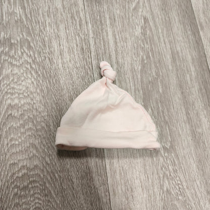 NEXT Baby Girls Light Pink Embroidered Knot Beanie Hat First Size 100% Cotton