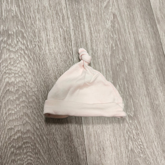 NEXT Baby Girls Light Pink Embroidered Knot Beanie Hat First Size 100% Cotton