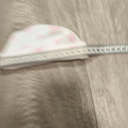 Baby Girls Pink White Dragonfly Print Beanie Hat Folded Cuff Newborn Infants