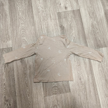 Fred & Flo Baby Beige Ribbed Long Sleeve Top Moon Stars Print 18-24 Months