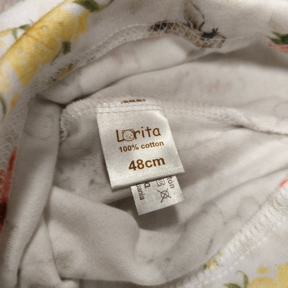 Lorita Baby Beanie Hat 48cm Safari Animal Floral Print 100% Cotton Beanie Cap