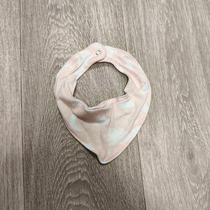 Lily & Dan Baby Girls Pink Clouds Bandana Drool Bib Snap Button Soft Jersey Cotton