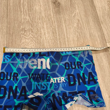 Arena Swim Trunks Boxer Shorts Graphic Water Is My DNA Blue Swimsuit Jammers