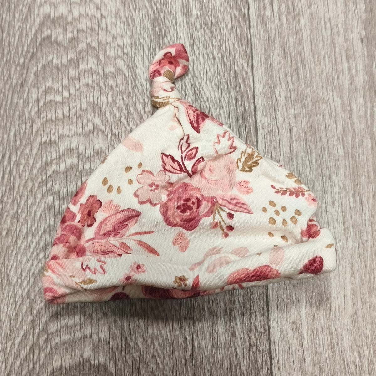 George Baby Girls Floral Beanie Hat Pink Floral Top Knot Newborn Infant One Size