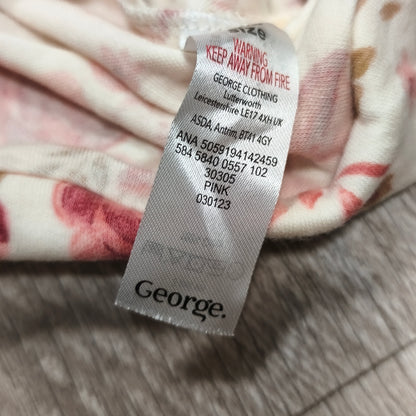 George Baby Girls Floral Beanie Hat Pink Floral Top Knot Newborn Infant One Size