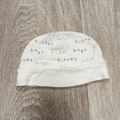 George Baby Beanie Hat White Hugs Kisses All Over Print One Size Infant Cap