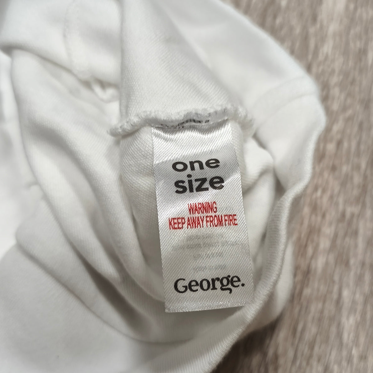 George Baby Beanie Hat White Hugs Kisses All Over Print One Size Infant Cap