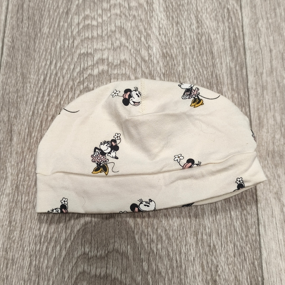 H&M Disney Minnie Mouse Baby Beanie Hat Organic Cotton Cream 2-4 Months