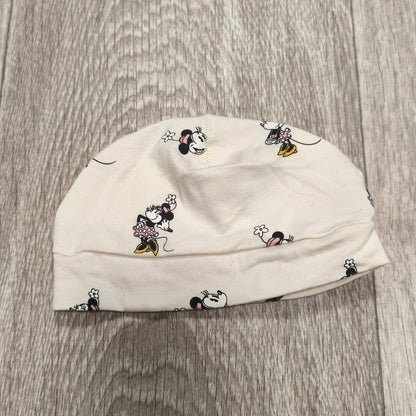 H&M Disney Minnie Mouse Baby Beanie Hat Organic Cotton Cream 2-4 Months