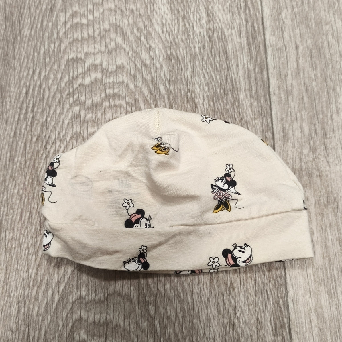 H&M Disney Minnie Mouse Baby Beanie Hat Organic Cotton Cream 2-4 Months