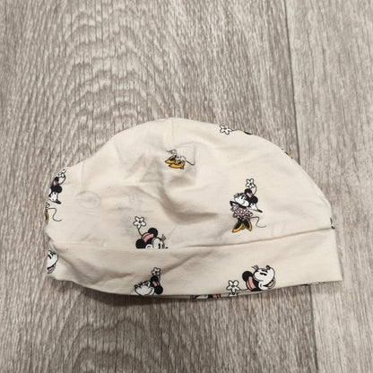H&M Disney Minnie Mouse Baby Beanie Hat Organic Cotton Cream 2-4 Months