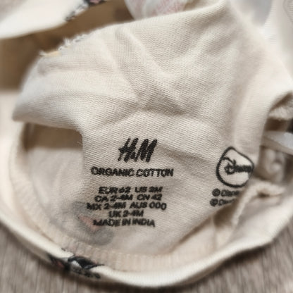 H&M Disney Minnie Mouse Baby Beanie Hat Organic Cotton Cream 2-4 Months