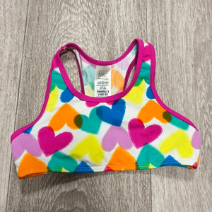 M&S Girls Heart Print Swim Crop Top Bikini Top Age 4-5 Years 110cm Multi