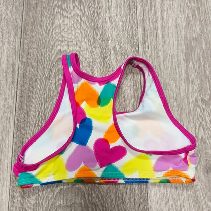 M&S Girls Heart Print Swim Crop Top Bikini Top Age 4-5 Years 110cm Multi