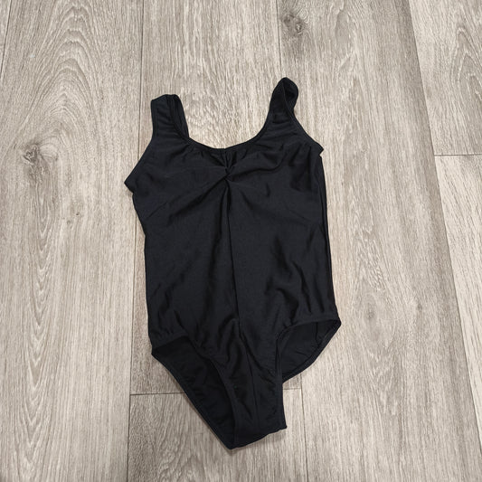 1st Position Black Sleeveless Ruched Front Ballet Dance Leotard Size 1 Made in UK