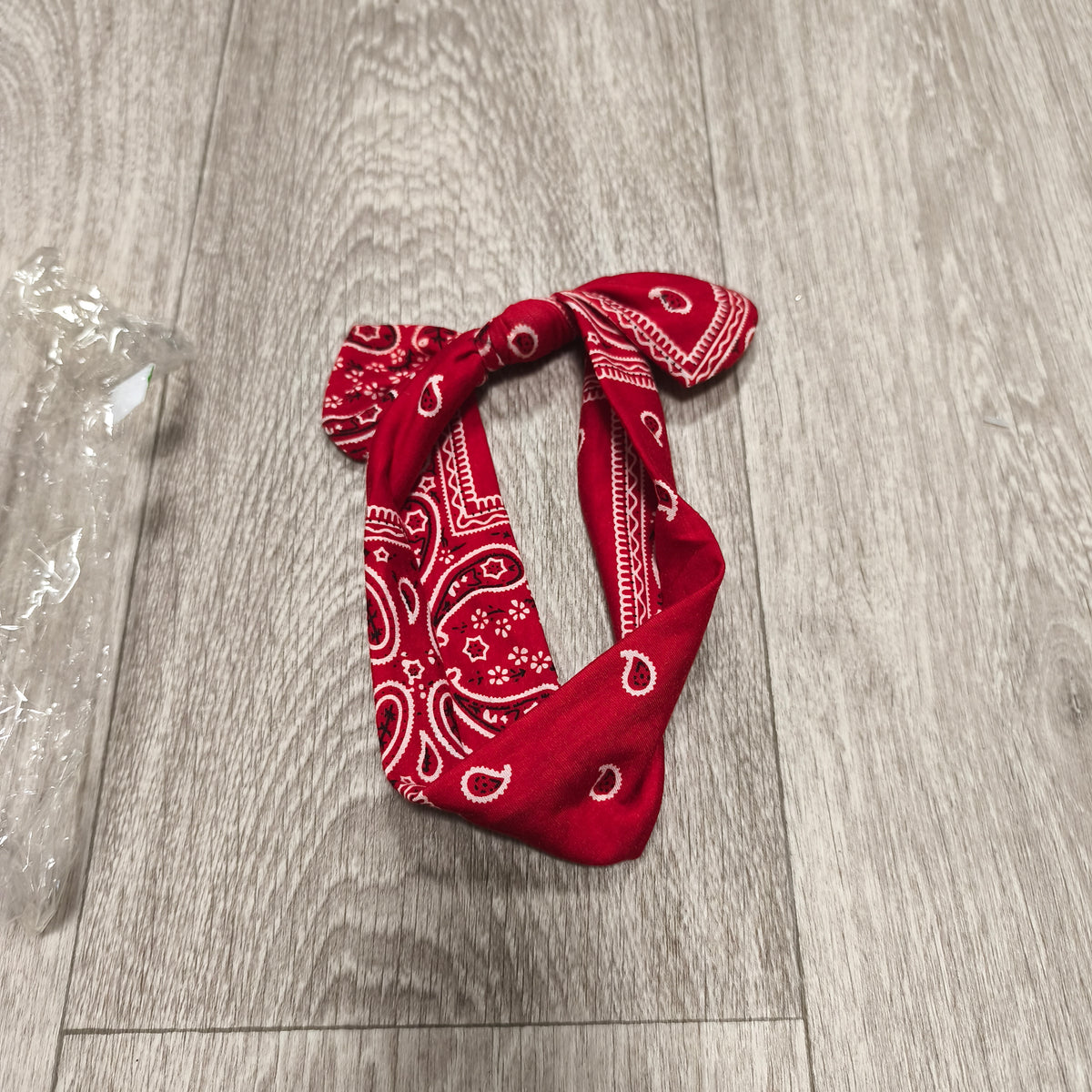 Red Paisley Print Headband Elastic Hair Band Bow Knot Bandana Hair Accessory New