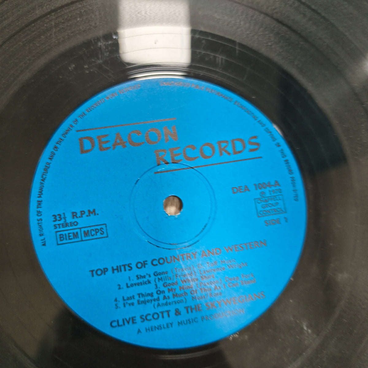 Clive Scott & The Skywegians Top Hits Of Country & Western Deacon Vinyl LP 1970