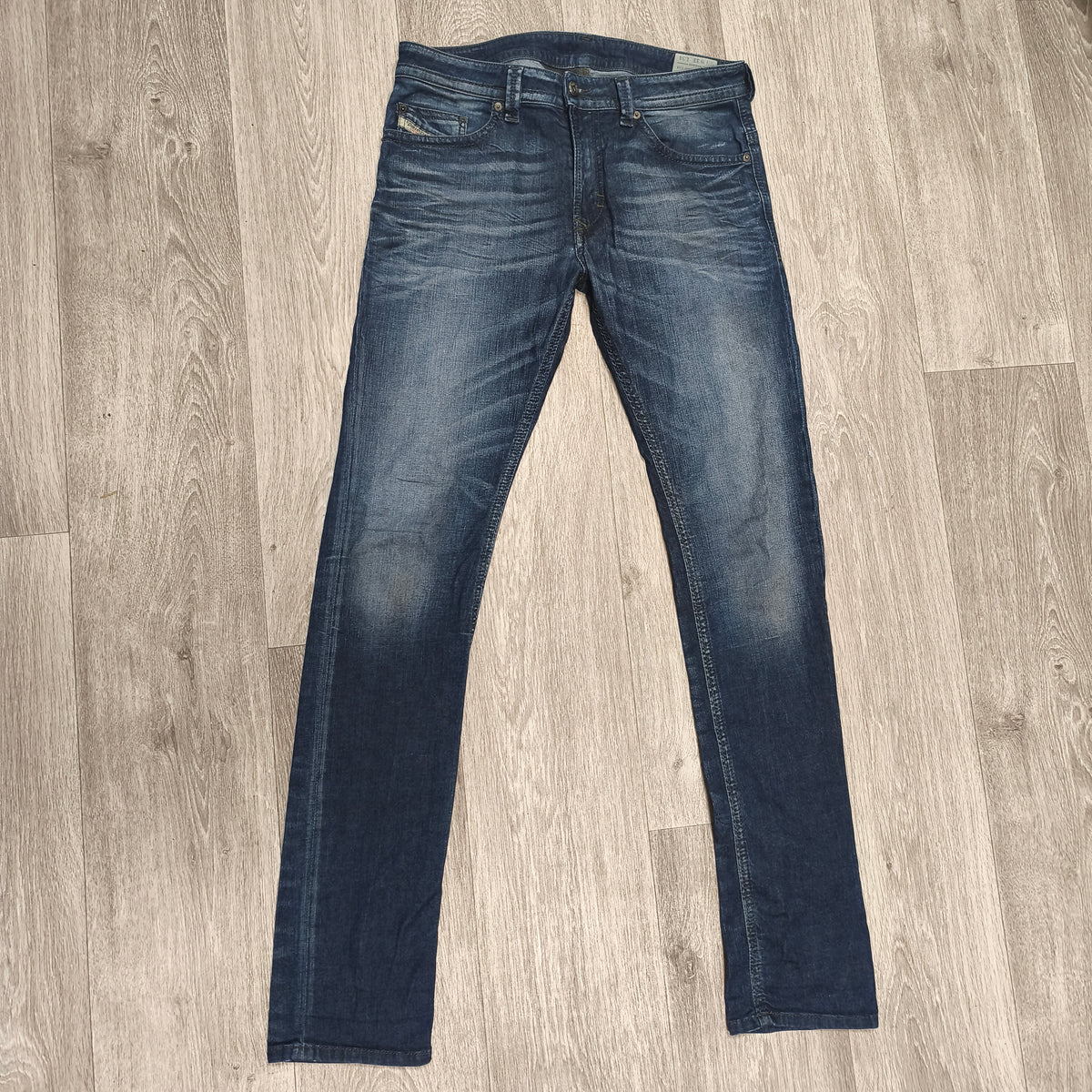 Diesel Thavar Slim Skinny Jeans Mens W33 L34 Blue Denim Wash 0827K Stretch
