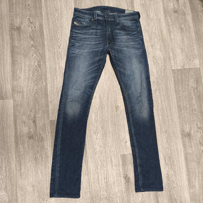 Diesel Thavar Slim Skinny Jeans Mens W33 L34 Blue Denim Wash 0827K Stretch