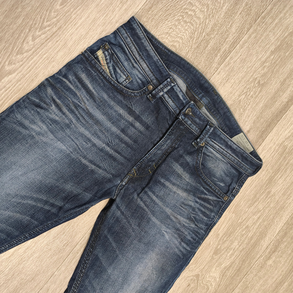 Diesel Thavar Slim Skinny Jeans Mens W33 L34 Blue Denim Wash 0827K Stretch