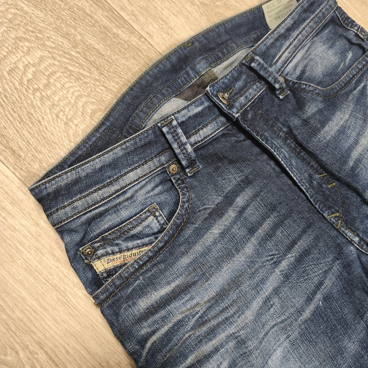 Diesel Thavar Slim Skinny Jeans Mens W33 L34 Blue Denim Wash 0827K Stretch