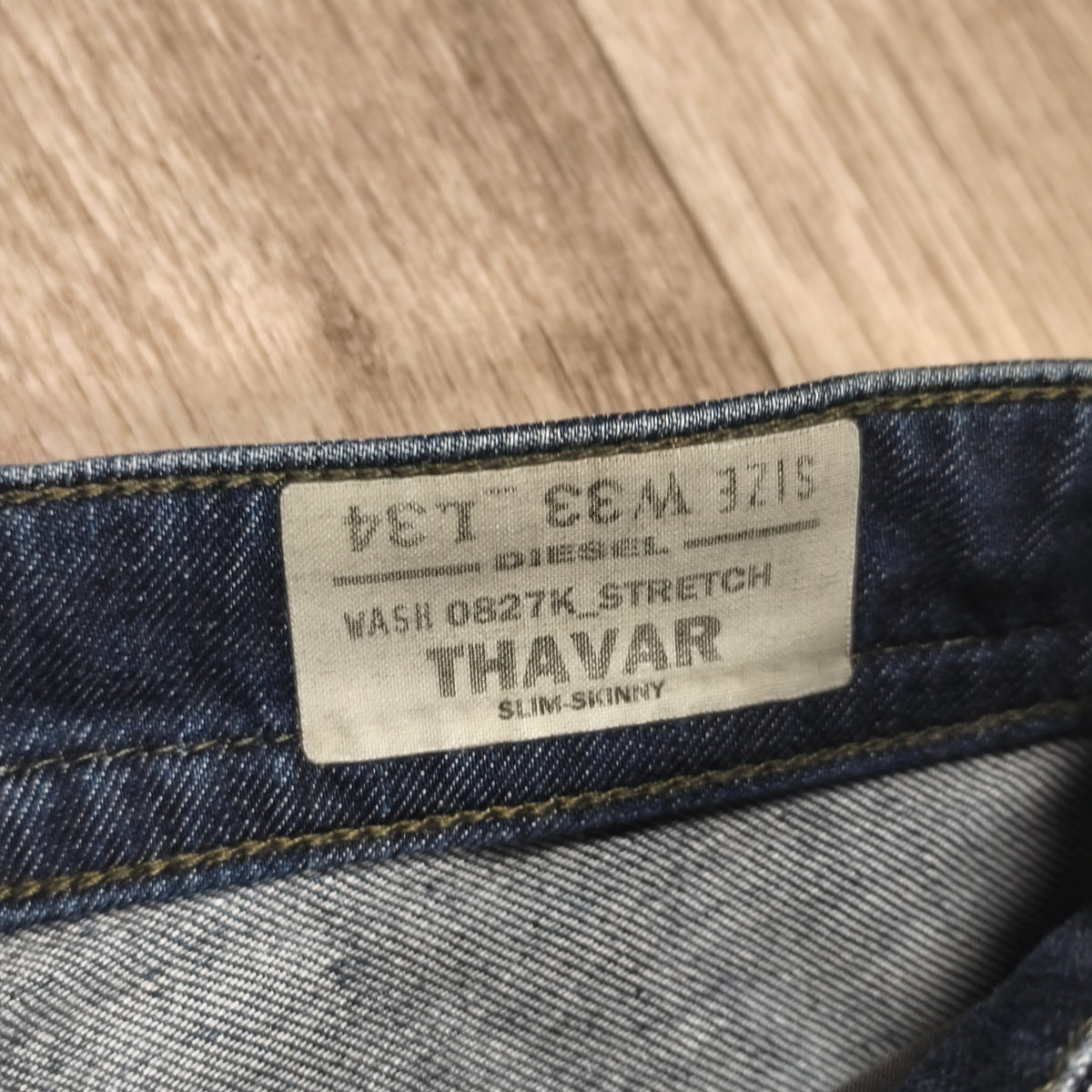 Diesel Thavar Slim Skinny Jeans Mens W33 L34 Blue Denim Wash 0827K Stretch