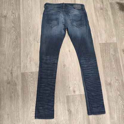 Diesel Thavar Slim Skinny Jeans Mens W33 L34 Blue Denim Wash 0827K Stretch