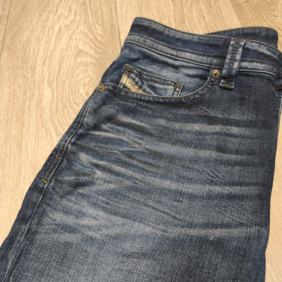 Diesel Thavar Slim Skinny Jeans Mens W33 L34 Blue Denim Wash 0827K Stretch