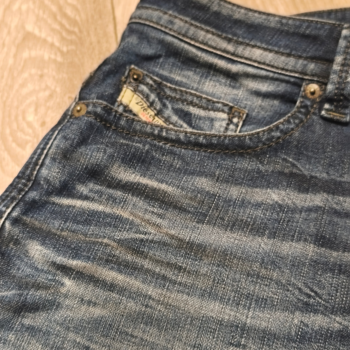 Diesel Thavar Slim Skinny Jeans Mens W33 L34 Blue Denim Wash 0827K Stretch