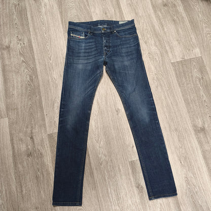 Diesel Tepphar Slim Carrot Jeans Men W30 L32 Blue Wash 0845B Stretch Denim
