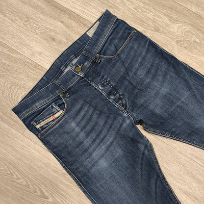 Diesel Tepphar Slim Carrot Jeans Men W30 L32 Blue Wash 0845B Stretch Denim