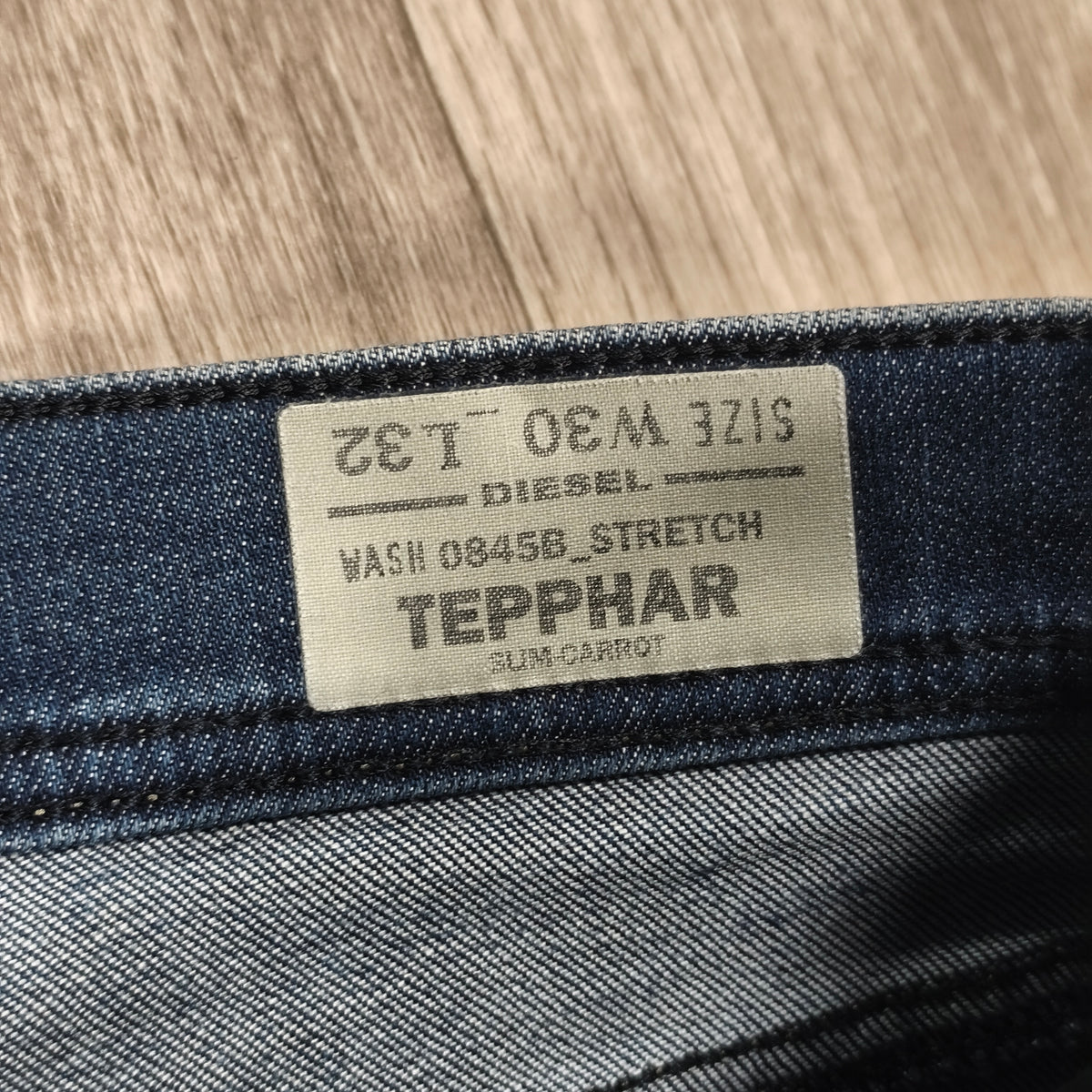 Diesel Tepphar Slim Carrot Jeans Men W30 L32 Blue Wash 0845B Stretch Denim