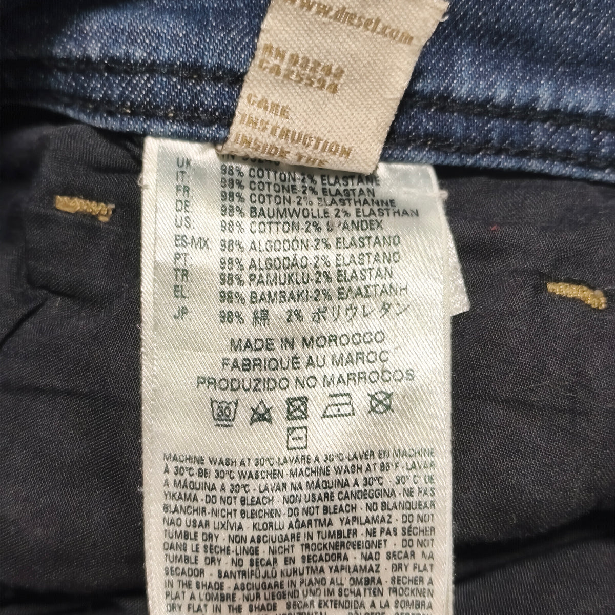 Diesel Tepphar Slim Carrot Jeans Men W30 L32 Blue Wash 0845B Stretch Denim