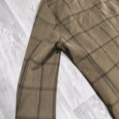 EDIFICE Mens L Brown Windowpane Plaid 2 Button Suit Jacket Blazer Cotton Blend
