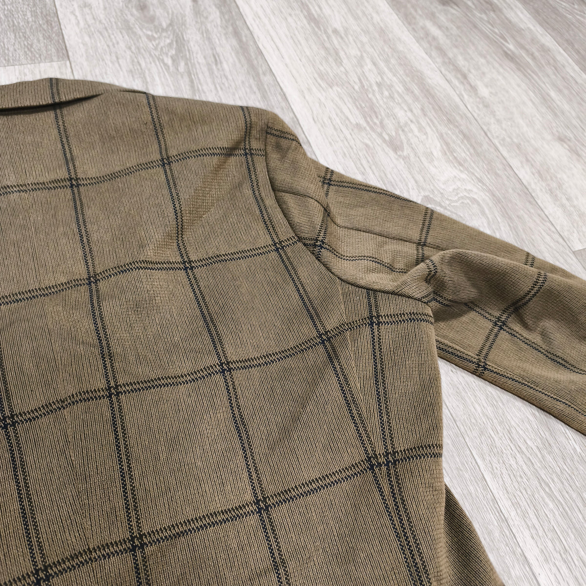 EDIFICE Mens L Brown Windowpane Plaid 2 Button Suit Jacket Blazer Cotton Blend