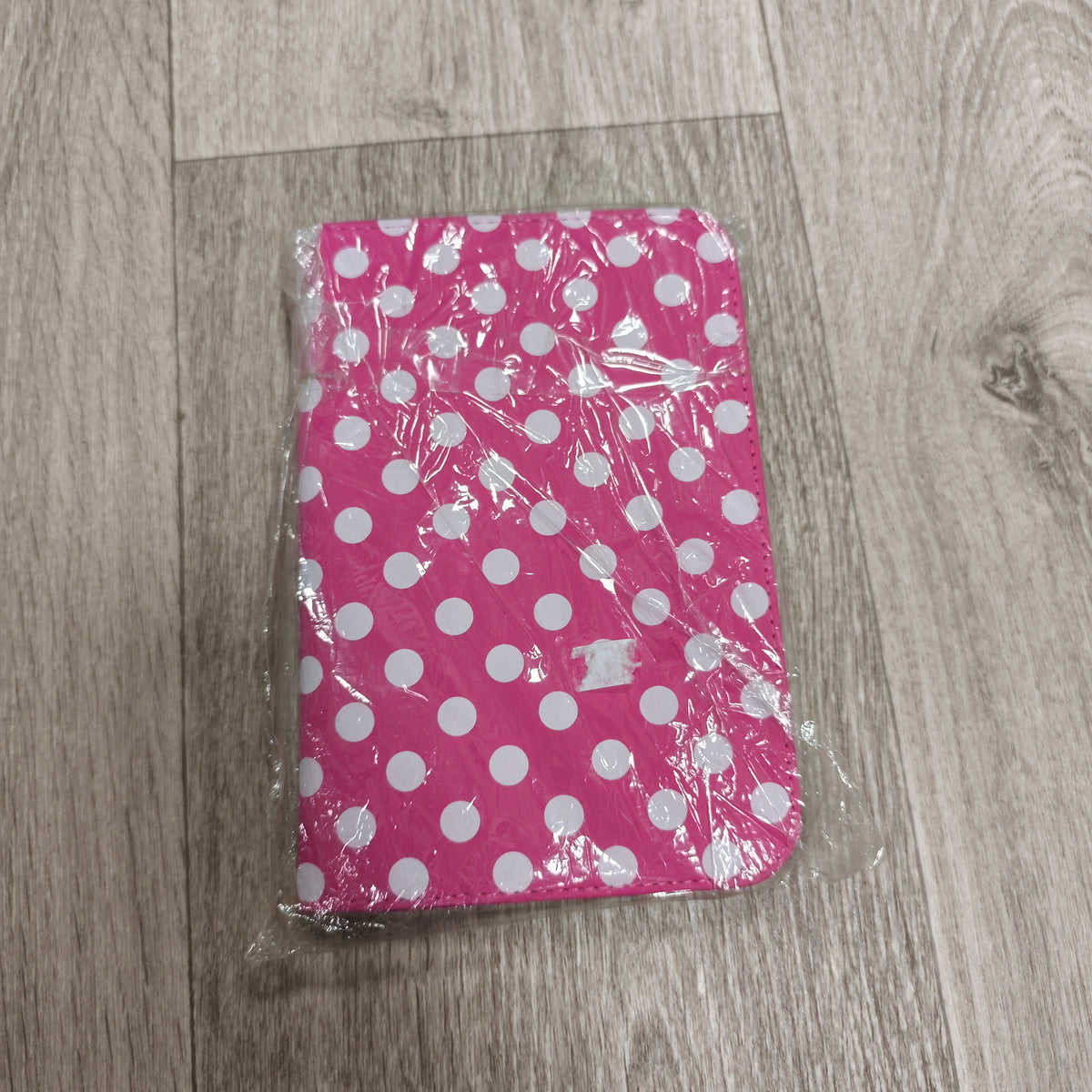 Pink White Polka Dot Flip Folio Wallet Case Cover with Stand New