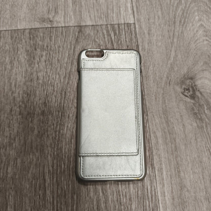 Silver Metallic Phone Case with Card Holder Slot Cover