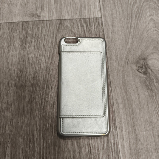 Silver Metallic Phone Case with Card Holder Slot Cover