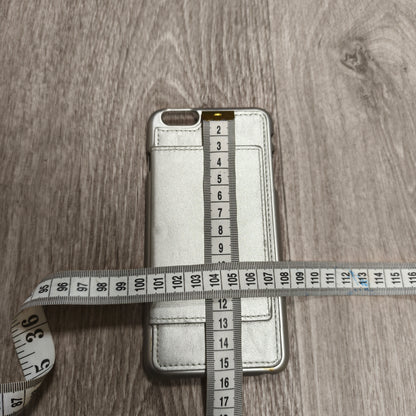 Silver Metallic Phone Case with Card Holder Slot Cover
