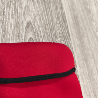 Red Neoprene Protective Sleeve Pouch Soft Case Elastic Band Strap 22cm x 15cm