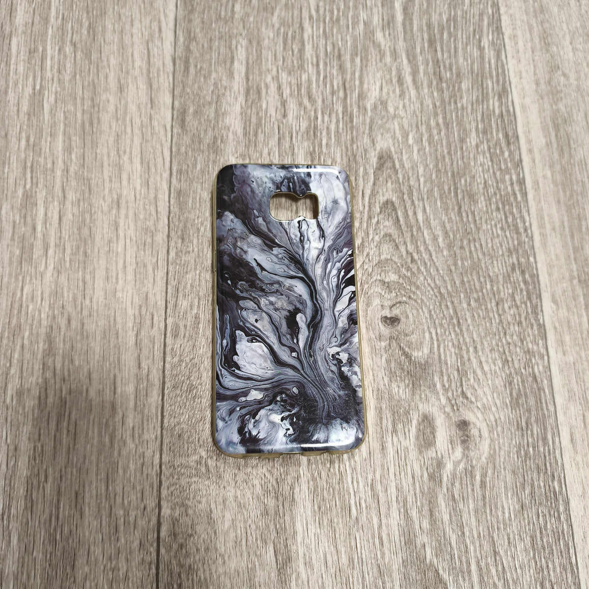 Black White Marble Fluid Art Pattern Soft Silicone TPU Phone Case Cover