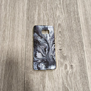 Black White Marble Fluid Art Pattern Soft Silicone TPU Phone Case Cover