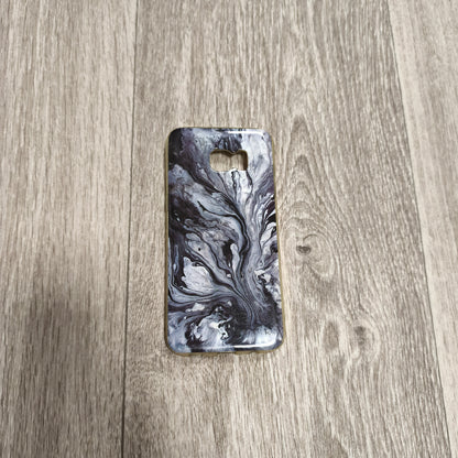 Black White Marble Fluid Art Pattern Soft Silicone TPU Phone Case Cover