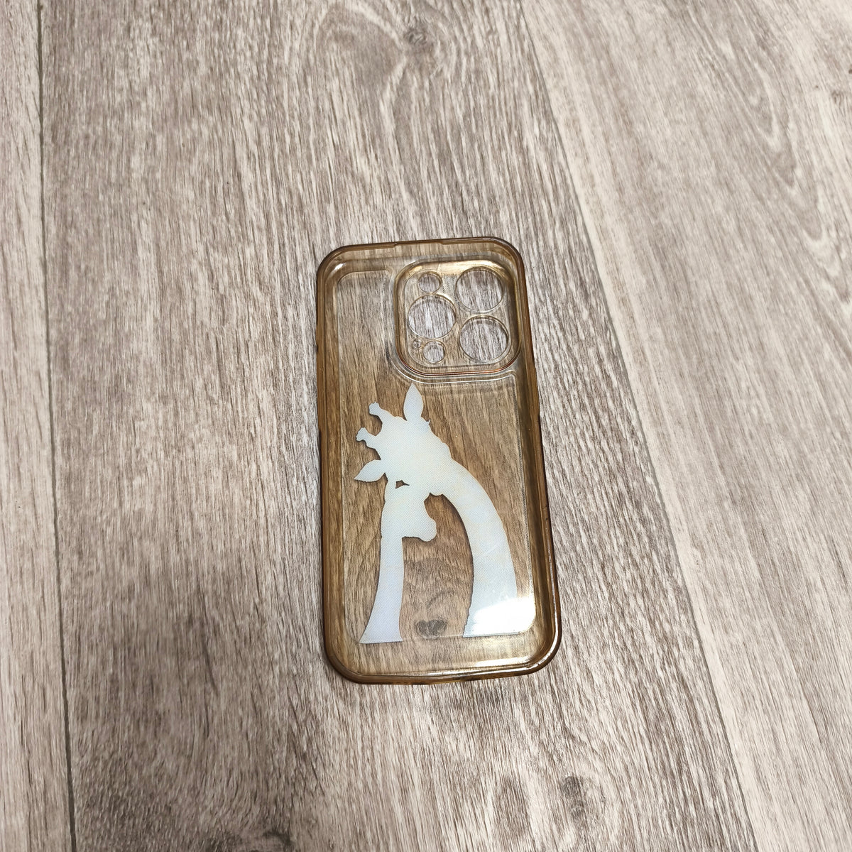 Clear Phone Case Giraffe Print Graphic Amber Tint Soft Protective Cover