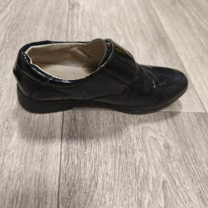 Milani Boys Black Patent Leather Dress Shoes Hook & Loop Formal Loafers Size 31