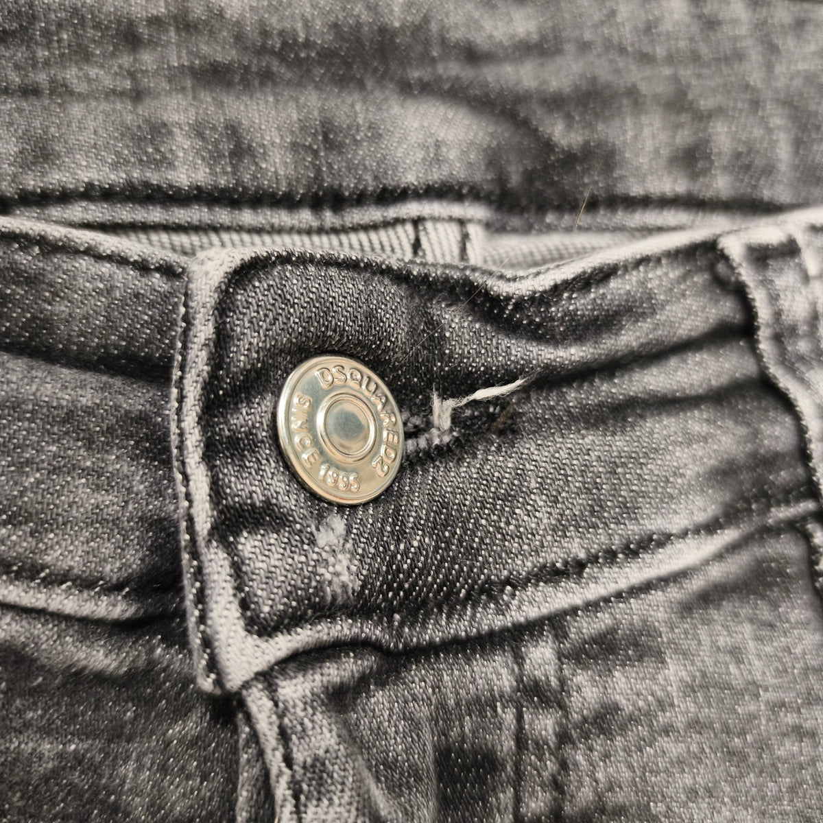DSQUARED2 Mens Black Distressed Jeans Size 48 IT D2 CIAO Patch Button Fly
